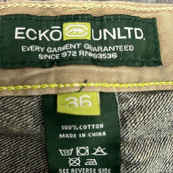 🔥🔥 Y2K ECKO UNLTD. Baggy Denim Embroidered Jean Shorts “JORTS” Sz 36 - PERFECT - Picture 8 of 8